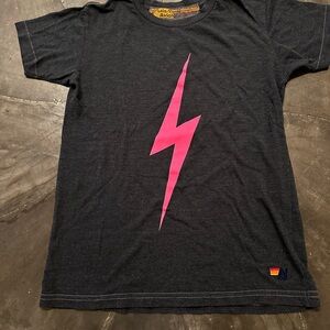 Aviator Nation Black Tee with Pink Accents
